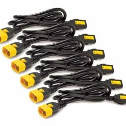 American Power Conversion AP8702S-NA Power Cord Kit With 6 Locking IEC C13 To C14 Cables, 2 Ft Length
