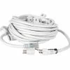 Lex 50112WA 50' E-String 15A 6-Receptacle Extension Cord In White