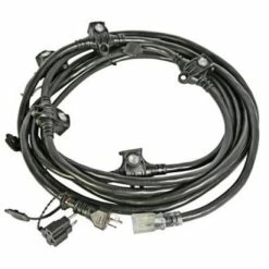 Lex 50116BA 23' 20A Black O-String With 6 NEMA 5-15 Receptacles