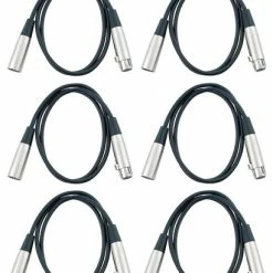 Cable Up DMX-XX510-SIX-K DMX 5-Pin Lighting Cable Bundle (6) Pack Of DMX-XX5-10 DMX Cables