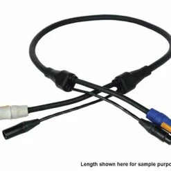 Lex PDE-025-FE-EM Powercon To Powercon W/ 5pin DMX Combo Cable, 25'