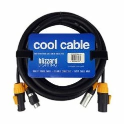 Blizzard DMX5PCTRUE-10 Powercon True1 And 5-pin DMX Combo Cable, 10'