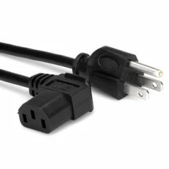 Hosa PWC141.5R 1.5' Right-Angle IEC C13 To NEMA 5-15P Power Cord, 18 AWG