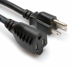 Hosa PWX401.5 1.5' NEMA 5-15 Power Extension Cord, 14 AWG