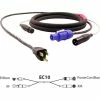 Pro Co EC1-10 10' Combo Cable With Dual XLR And Blue PowerCON To Edison