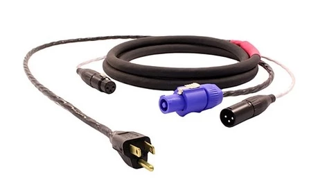 Pro Co EC1-100 100' Combo Cable With Dual XLR And Blue Powercon To Edison