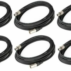 Cable Up DMX-XX310-SIX-K DMX 3-Pin Lighting Cable Bundle (6) Pack Of DMX-XX3-10 DMX Cables